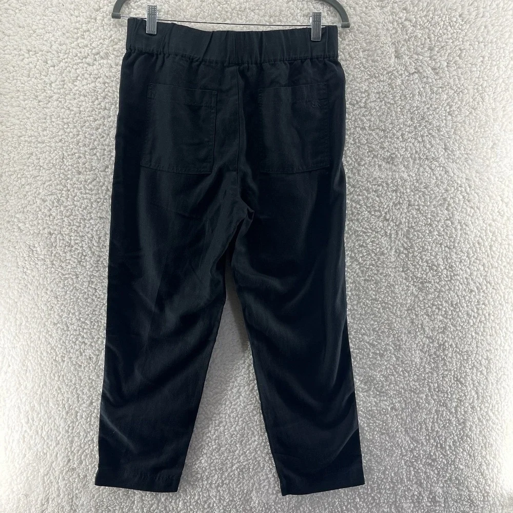 Banana Republic Pants Women's Small Linen Blend Black Tapered Coastal Chic